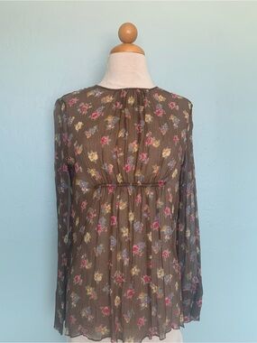 VTG Marni 2002 Silk Chiffon floral blouse As seen on Buffy vampire .IT 38 US 2